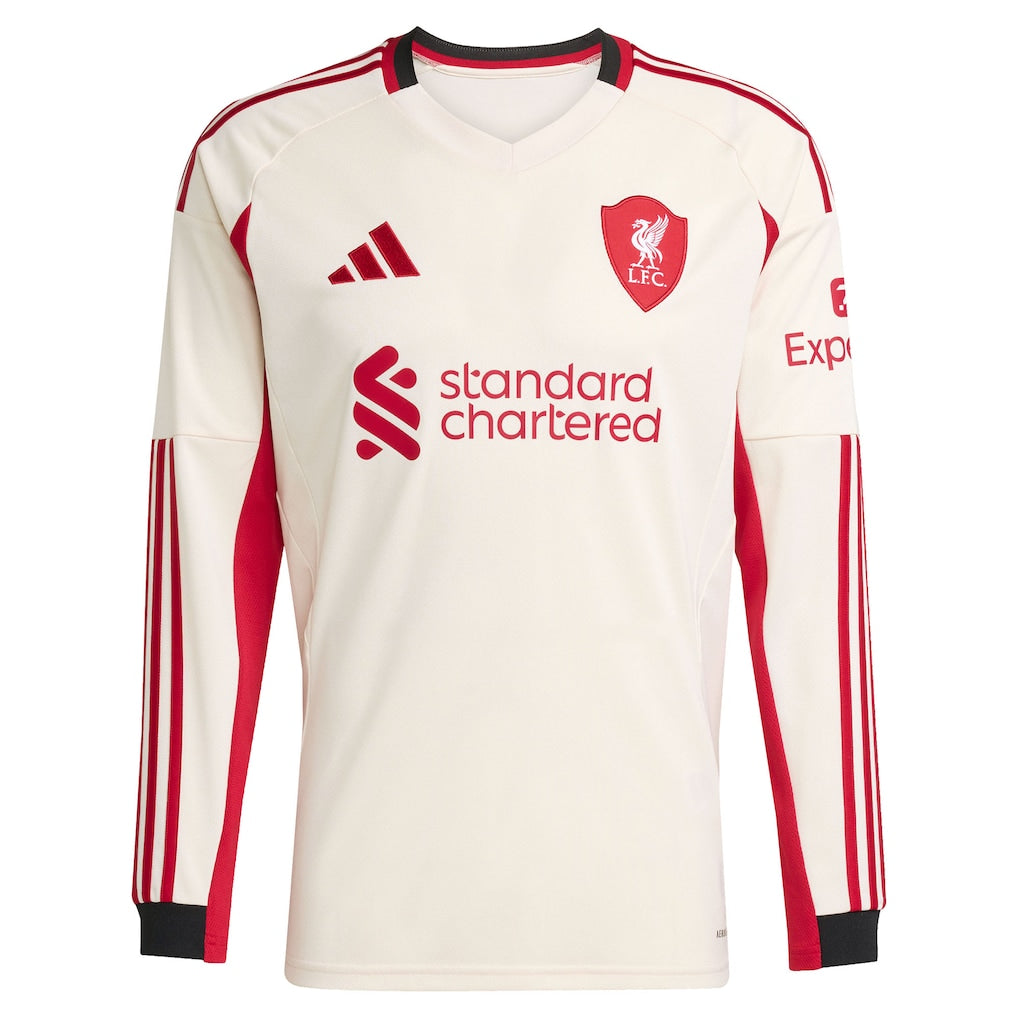 Liverpool 2025/26 Away Authentic Long Sleeve Shirt - White