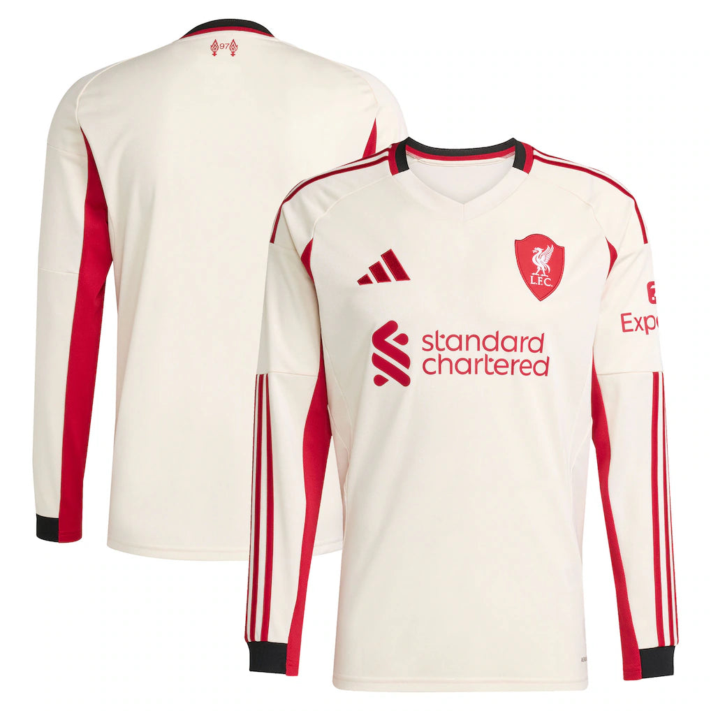 Liverpool 2025/26 Away Authentic Long Sleeve Shirt - White