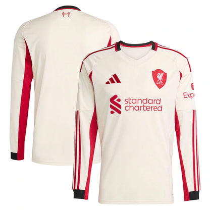 Liverpool 2025/26 Away Authentic Long Sleeve Shirt - White
