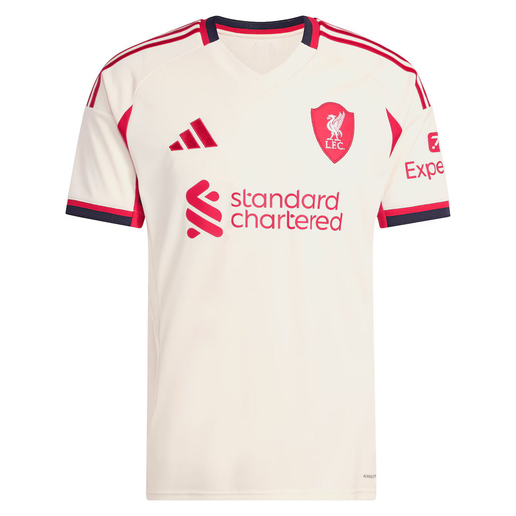 Mohamed Salah Liverpool 2025/26 Away Replica Player Shirt - White