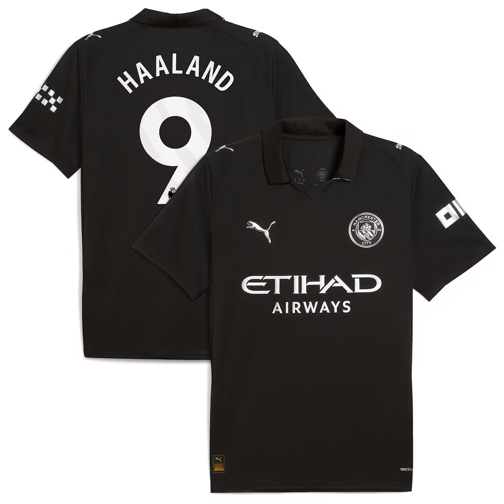 Erling Haaland Manchester City 2025/26 Away Authentic Player Shirt - Black